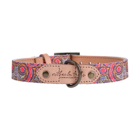 Outback Tails Snake Dreaming Leather Dog Collar