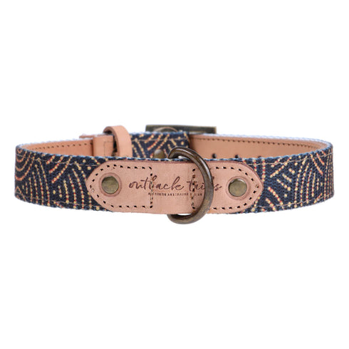 Outback Tails Fire Country Dreaming Leather Dog Collar