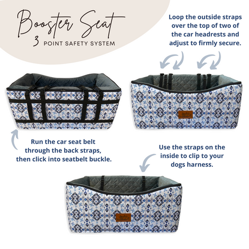 Indie Boho booster seat safety system explained